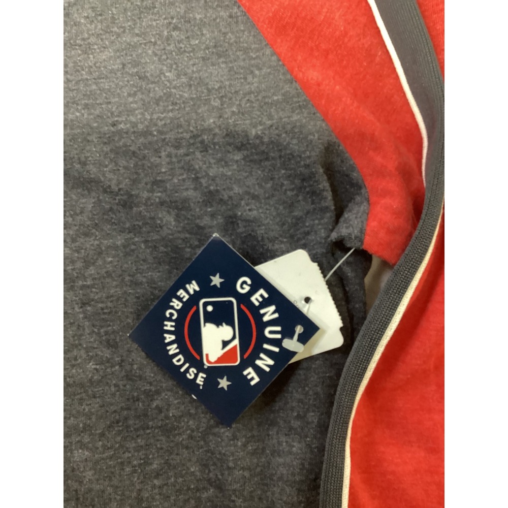 MLB Atlanta Braves Hoodie Campus Lifestyle Navy Red Raglan Large NWT 2063 - Picture 2 of 7